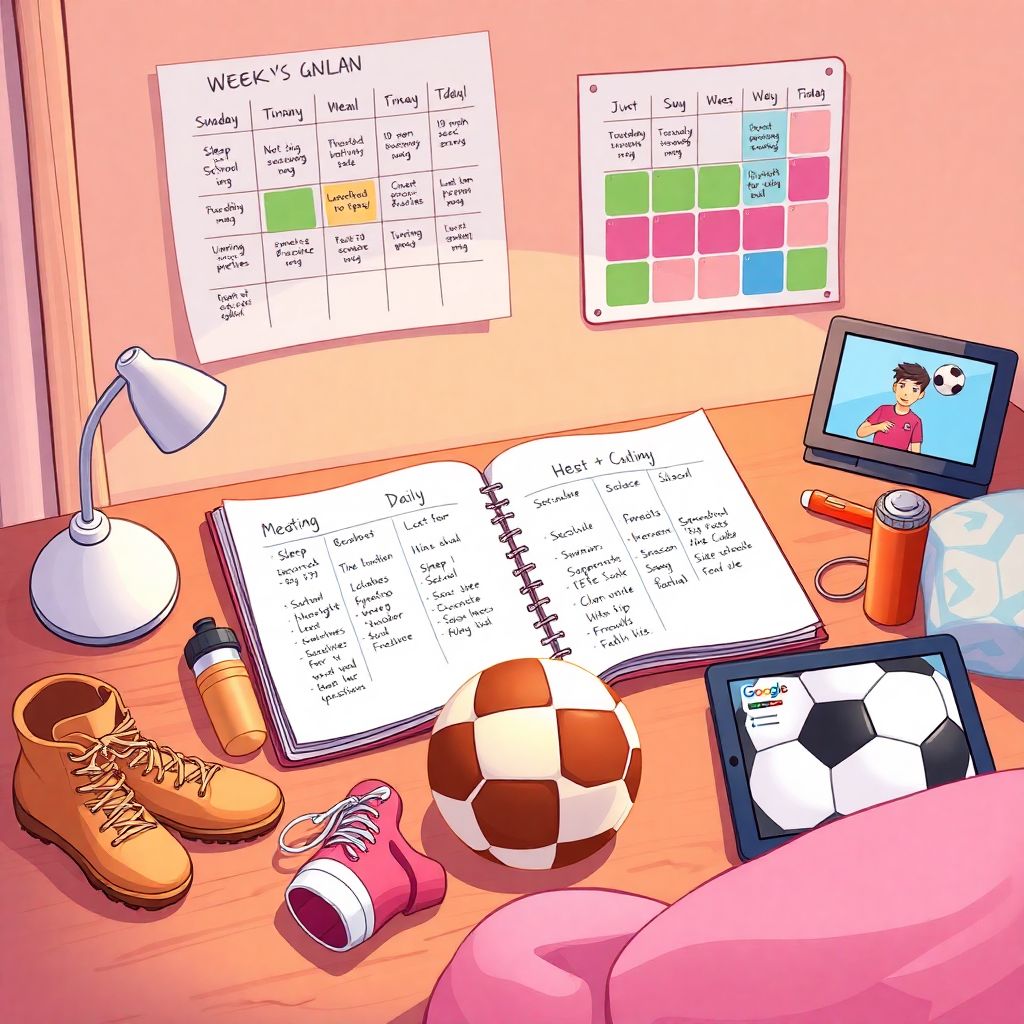 Суточный режим и план уроков для начинающих футболистов: как всё успеть