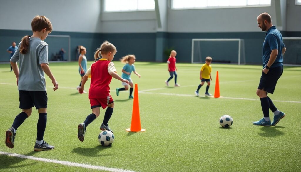 Тренировки на технику владения мячом для юных игроков - иллюстрация