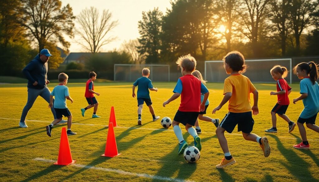 Тренировки на технику владения мячом для юных игроков - иллюстрация