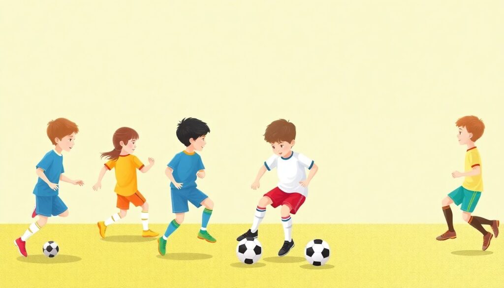 Этапы развития футбольной техники у детей - иллюстрация