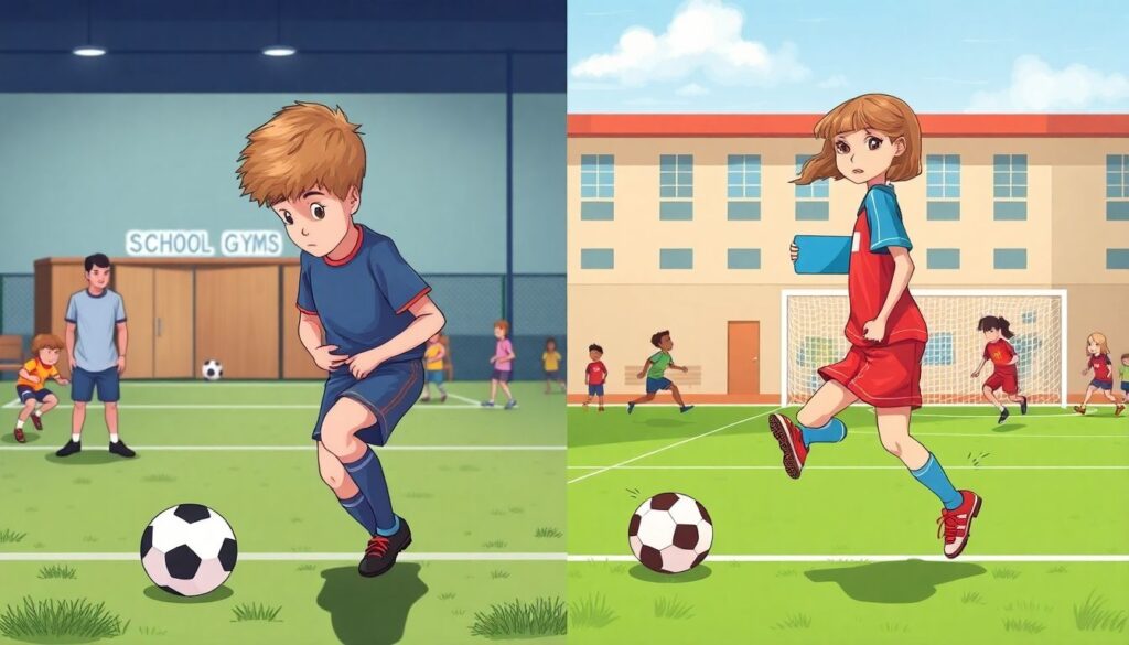 Какие навыки развивают дети на занятиях физкультуры, полезные для футбола - иллюстрация