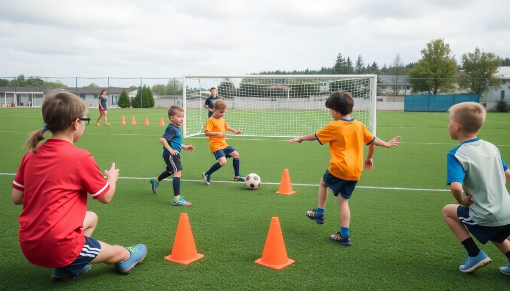 Как обучать детей технике ударов по воротам на обеих ногах - иллюстрация