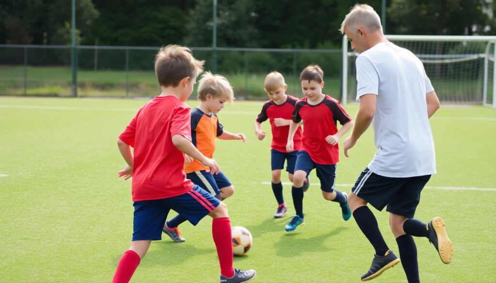 Как обучать детей технике ударов по воротам на обеих ногах - иллюстрация
